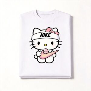 Hello Kitty x Nike White Tee with Pink Accents